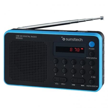 Radio Portátil Sunstech RPDS32BL/ Negra y Azul