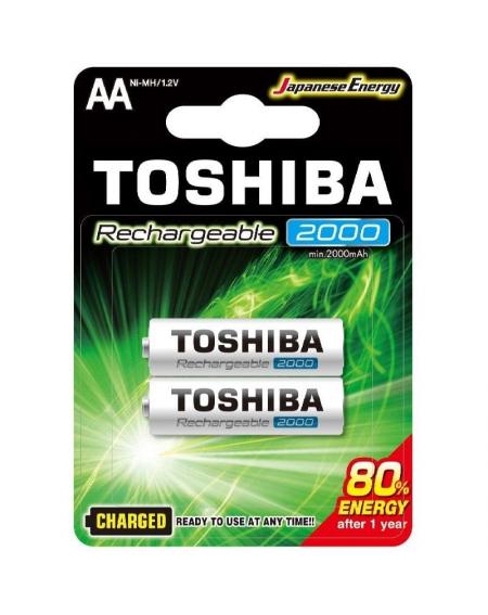 Pack de 2 Pilas AA Toshiba Rechargeable/ 1.2V/ Recargables