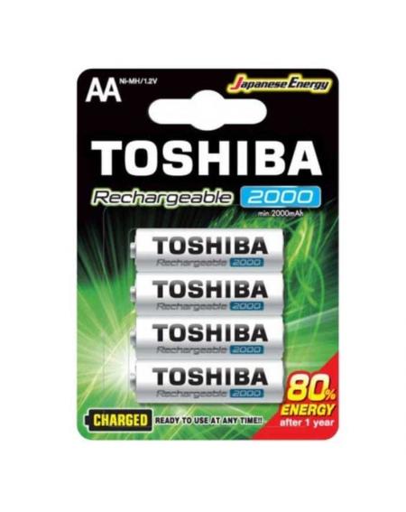 Pack de 4 Pilas AA Toshiba Rechargeable/ 1.2V/ Recargables