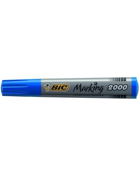 Caja de Rotuladores de Punta Fibra Acrílica Permanente Bic Marking 2000/ 4.9mm/ 12 unidades/ Azules