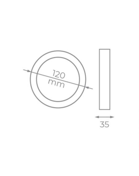 Downlight Iglux SUP-102307-NB V2/ Circular/ Ø120 x 35mm/ Potencia 7W/ 540 Lúmenes/ 4000ºK/ Blanco