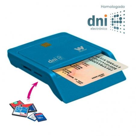 Lector de DNI y Tarjetas Woxter Combo PE26-146/ Azul/ USB 2.0 - Imagen 4