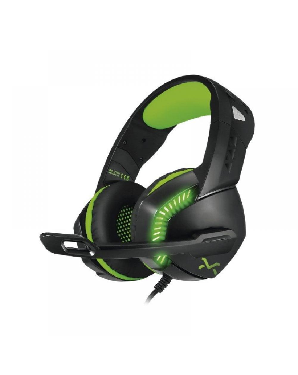 Auriculares Gaming con Micrófono Droxio Leyon/ Jack 3.5/ USB 2.0/ Verdes - Imagen 1