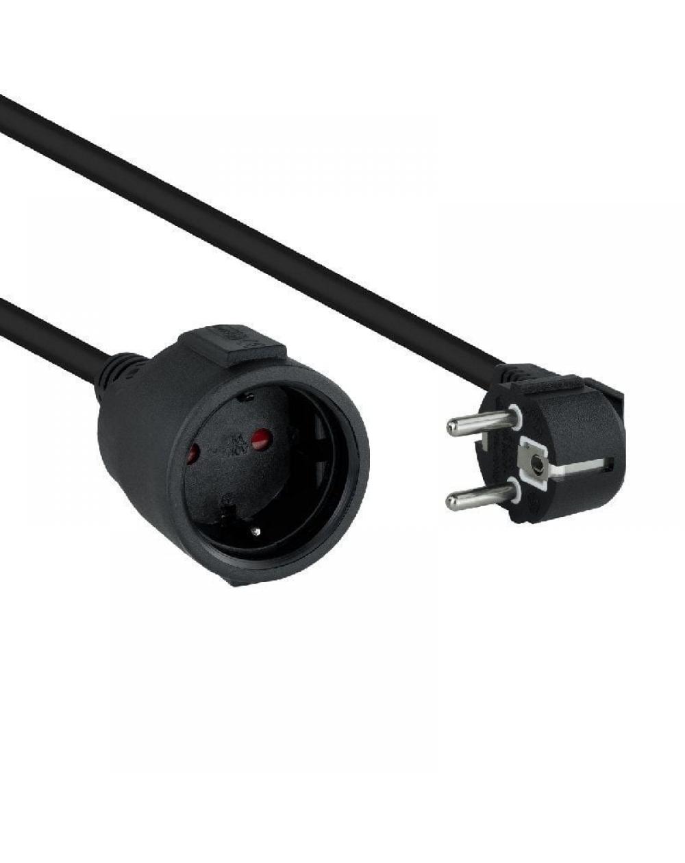 Cable Alargador de Corriente Nanocable 10.22.0605-BK/ Schuko Hembra - Schuko Macho/ 5m/ Negro