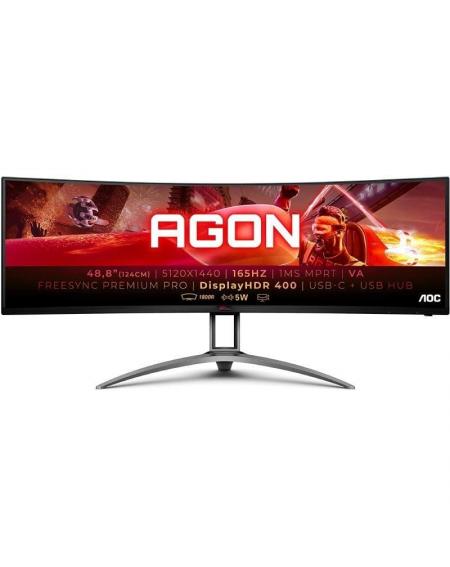 Monitor Gaming Ultrapanorámico Curvo AOC Agon AG493UCX2 48.8'/ Dual QHD/ 1ms/ 165Hz/ VA/ Multimedia/ Negro