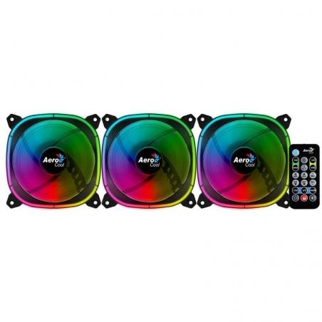 Pack 3 Ventiladores Aerocool Astro 12 Pro/ 12cm + H66F HUB + Mando a Distancia - Imagen 2