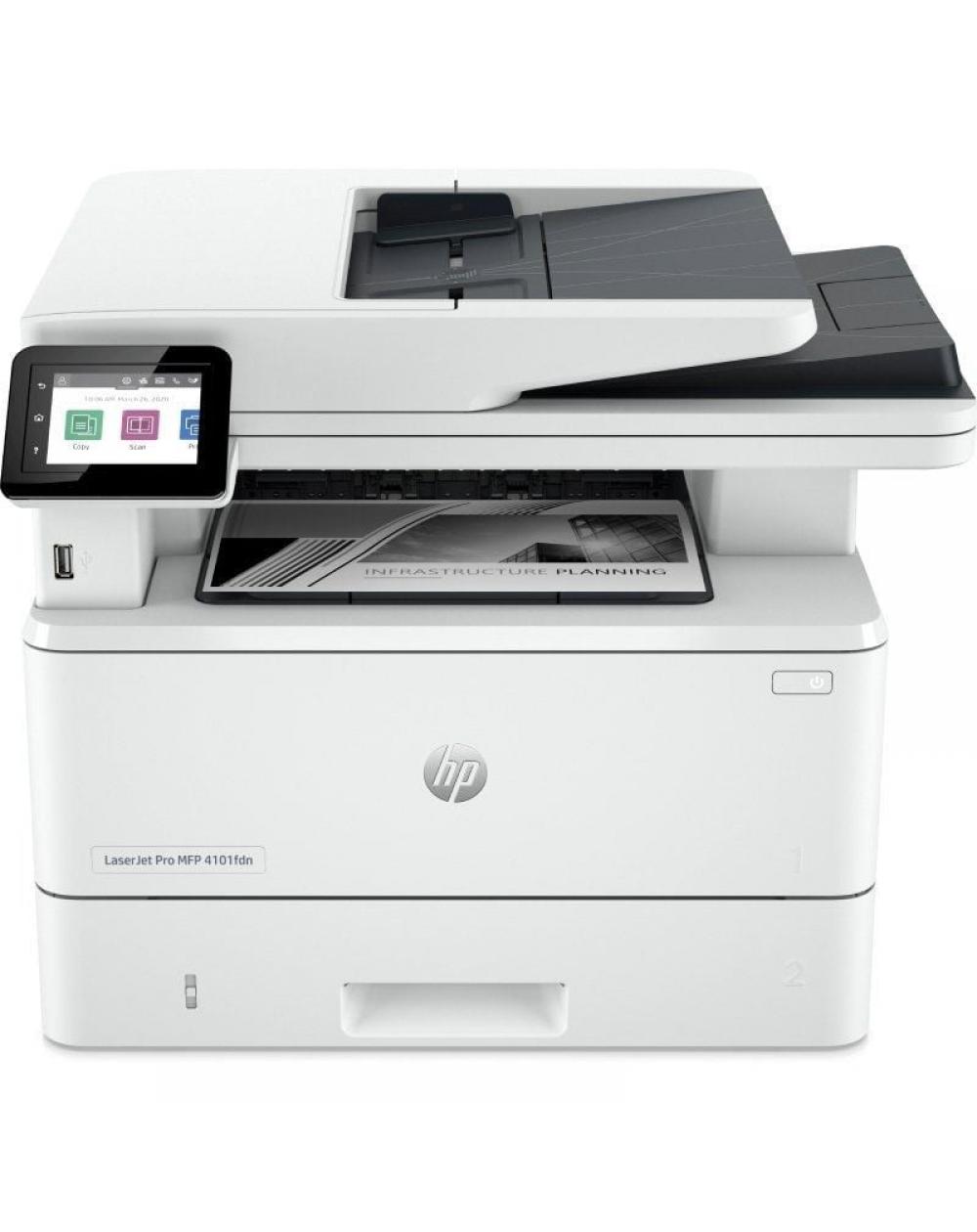 Multifunción Láser Monocromo HP Laserjet Pro 4102FDW WiFi/ Fax/ Dúplex/ Blanca