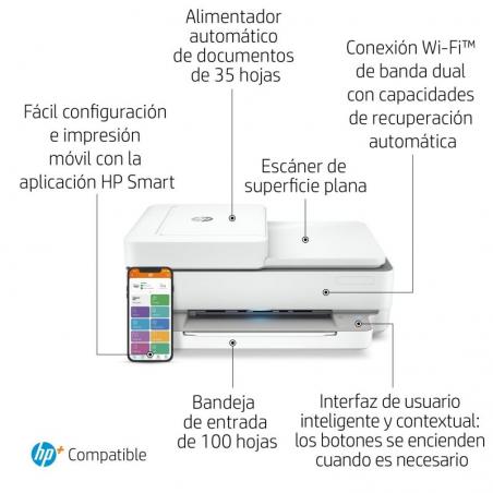 Multifunción HP Envy 6420e WiFi/ Fax Móvil/ Dúplex/ Blanca