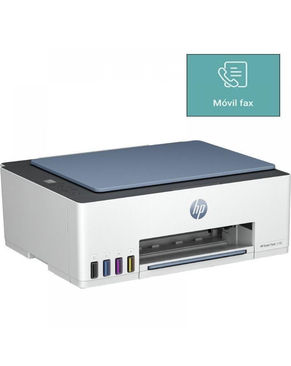 Multifunción Recargable HP Smart Tank 5106/ WiFi/ Fax Móvil/ Blanca