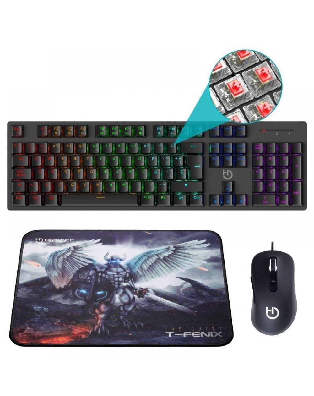 Pack Gaming Hiditec PAC010026/ Teclado Mecánico+ Ratón + Alfombrilla - Imagen 1