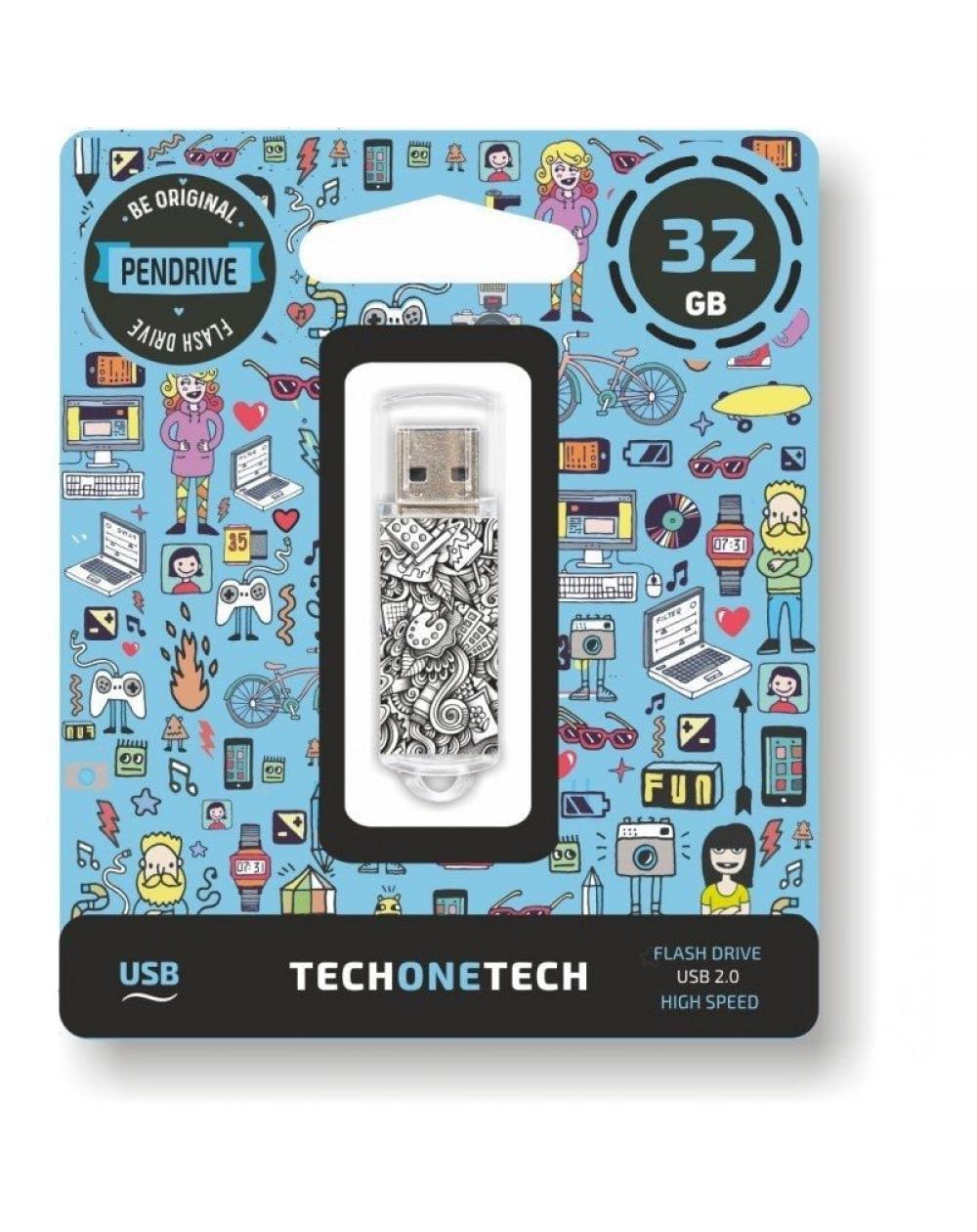 Pendrive 32GB Tech One Tech Art-Deco USB 2.0