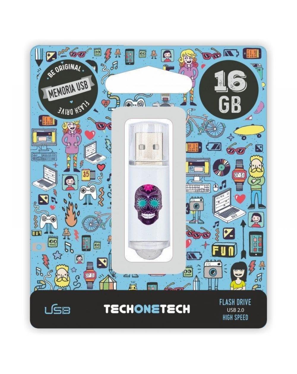 Pendrive 16GB Tech One Tech Calavera Maya USB 2.0