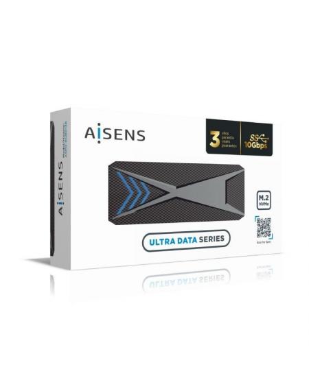 Caja Externa para Disco SSD M.2 NVMe Aisens ASM2-RGB013B/ USB 3.2 Gen2/ Sin Tornillos