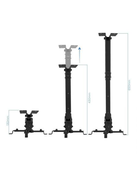 Soporte de Techo para Proyector TooQ PJ2012T-B/ Inclinable/ hasta 20kg