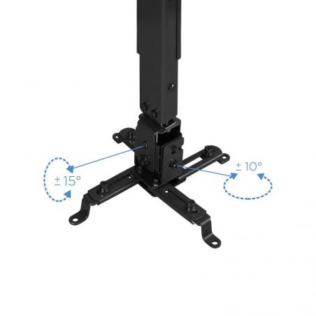 Soporte de Techo para Proyector TooQ PJ2012T-B/ Inclinable/ hasta 20kg