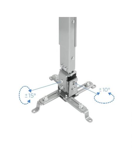 Soporte de Techo para Proyector TooQ PJ2012T-S/ Inclinable-Nivelable/ hasta 20kg