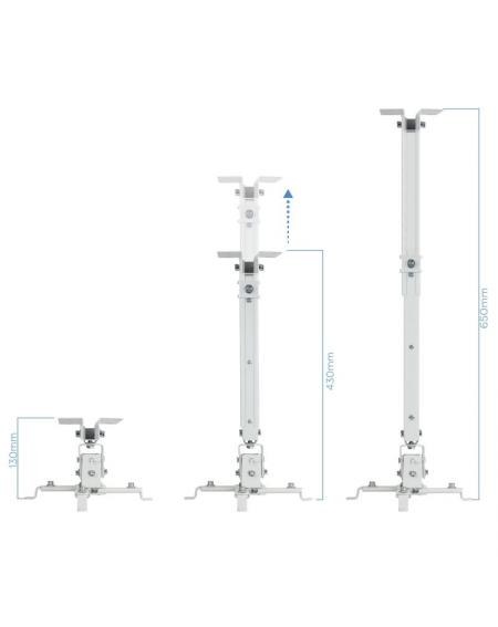 Soporte de Techo para Proyector TooQ PJ2012T-W/ Inclinable/ hasta 20kg