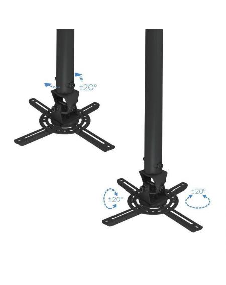 Soporte de Techo para Proyector TooQ PJ3030TN-B/ Inclinable-Giratorio-Nivelable/ hasta 20kg