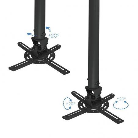 Soporte de Techo para Proyector TooQ PJ3030TN-B/ Inclinable-Giratorio-Nivelable/ hasta 20kg