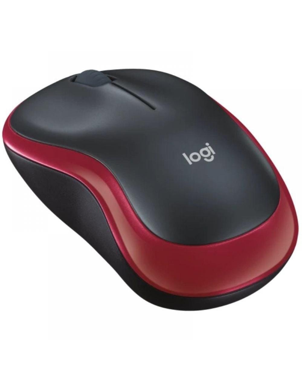 Ratón Inalámbrico Logitech M185 910-002240/ Hasta 1000 DPI/ Rojo