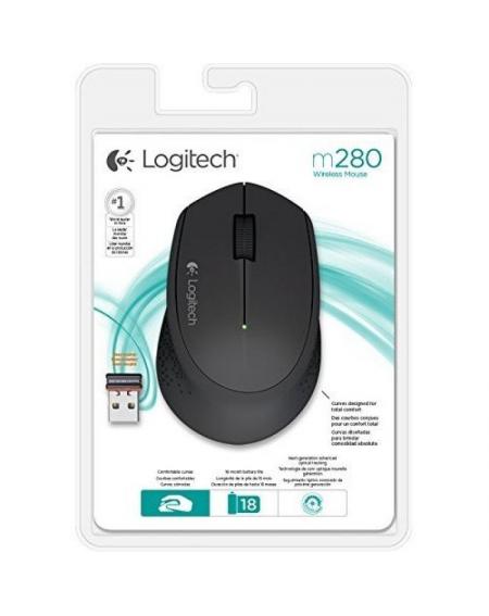 Ratón Ergonómico Inalámbrico Logitech M280/ Hasta 1000 DPI