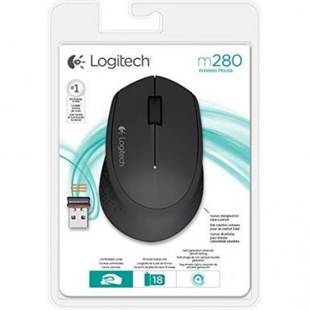 Ratón Ergonómico Inalámbrico Logitech M280/ Hasta 1000 DPI