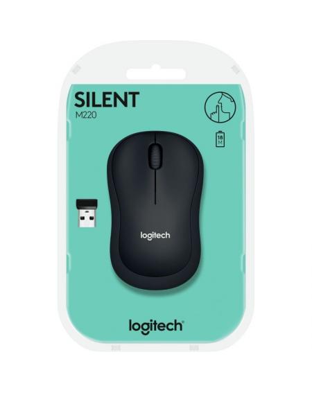 Ratón Inalámbrico Logitech Silent M220/ Hasta 1000 DPI/ Gris Marengo