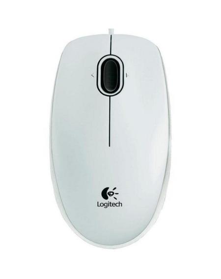 Ratón Logitech B100/ Hasta 800 DPI/ Blanco