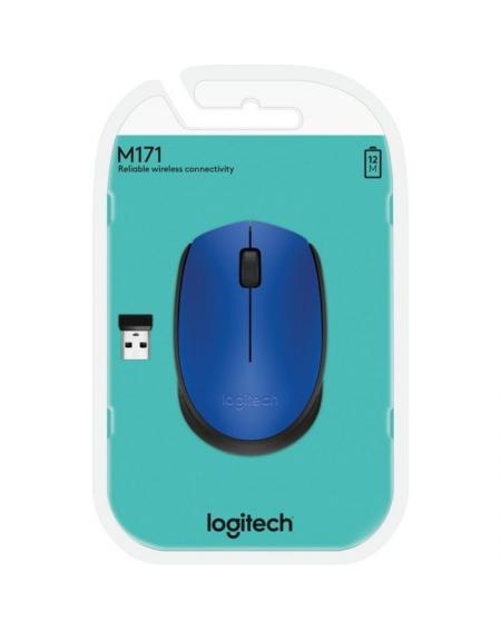 Ratón Inalámbrico Logitech M171/ Hasta 1000 DPI/ Azul