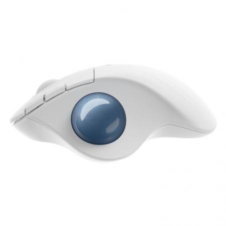 Ratón Trackball Inalámbrico por Bluetooth Logitech ERGO M575/ Hasta 2000 DPI/ Blanco Crudo