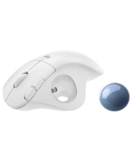 Ratón Trackball Inalámbrico por Bluetooth Logitech ERGO M575/ Hasta 2000 DPI/ Blanco Crudo