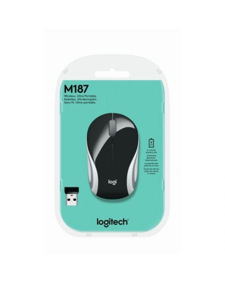 Ratón Mini Inalámbrico Logitech M187/ Hasta 1000 DPI