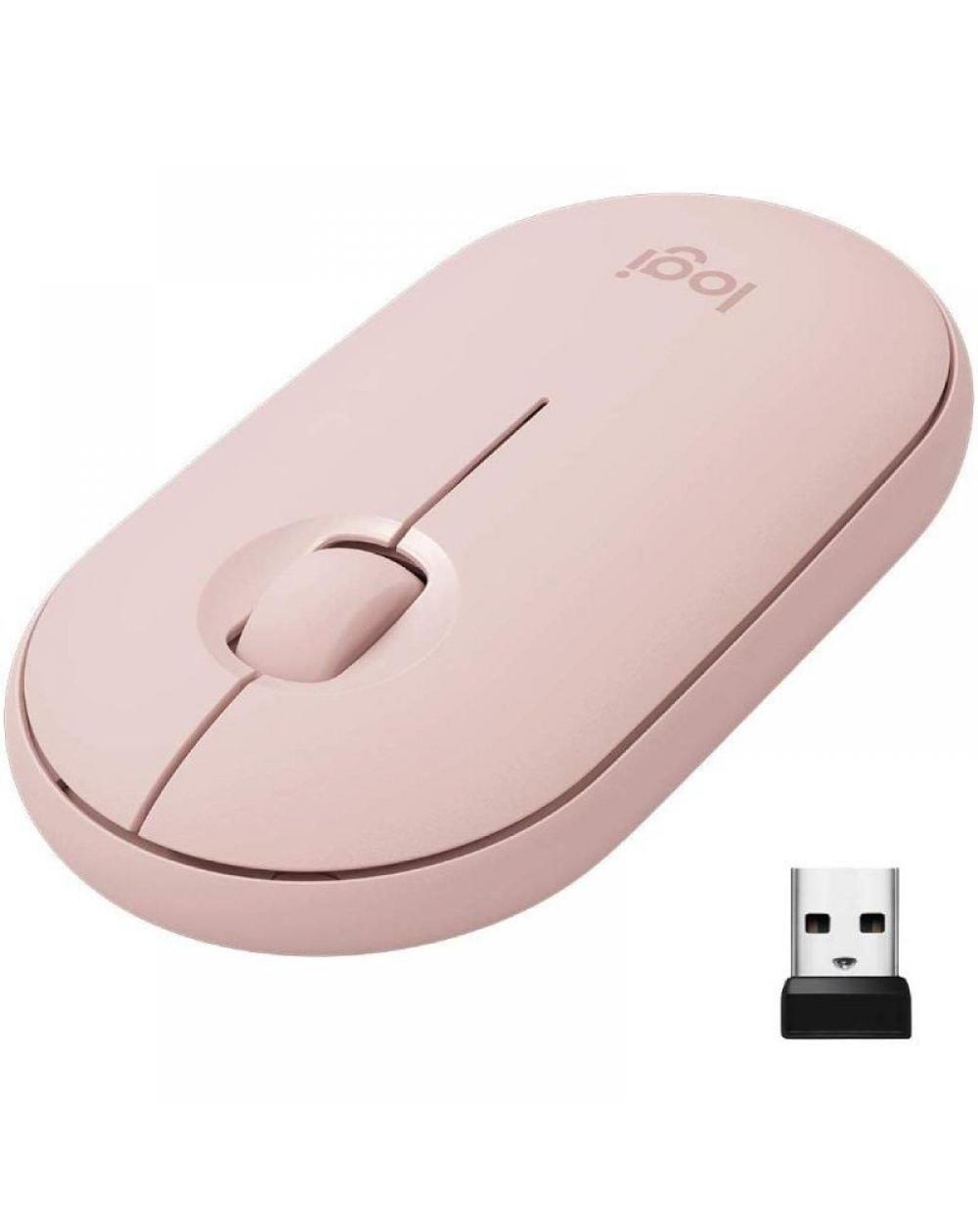 Ratón Inalámbrico por Bluetooth/ 2.4GHz Logitech Pebble M350/ Hasta 1000 DPI/ Rosa