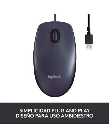Ratón Logitech B100 OEM/ Hasta 800 DPI