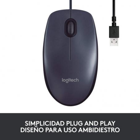 Ratón Logitech B100 OEM/ Hasta 800 DPI