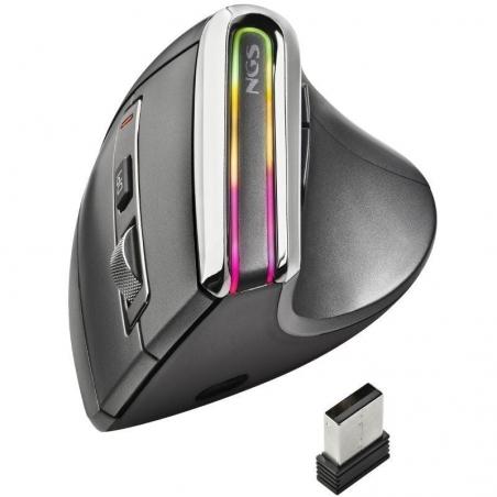 Ratón Ergonómico Inalámbrico por Bluetooth NGS Evo Karma/ Batería recargable/ Hasta 3200 DPI