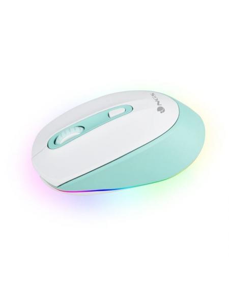 Ratón Inalámbrico por Bluetooth NGS Smog Mint-RB/ Batería recargable/ Hasta 1600 DPI/ Verde Menta