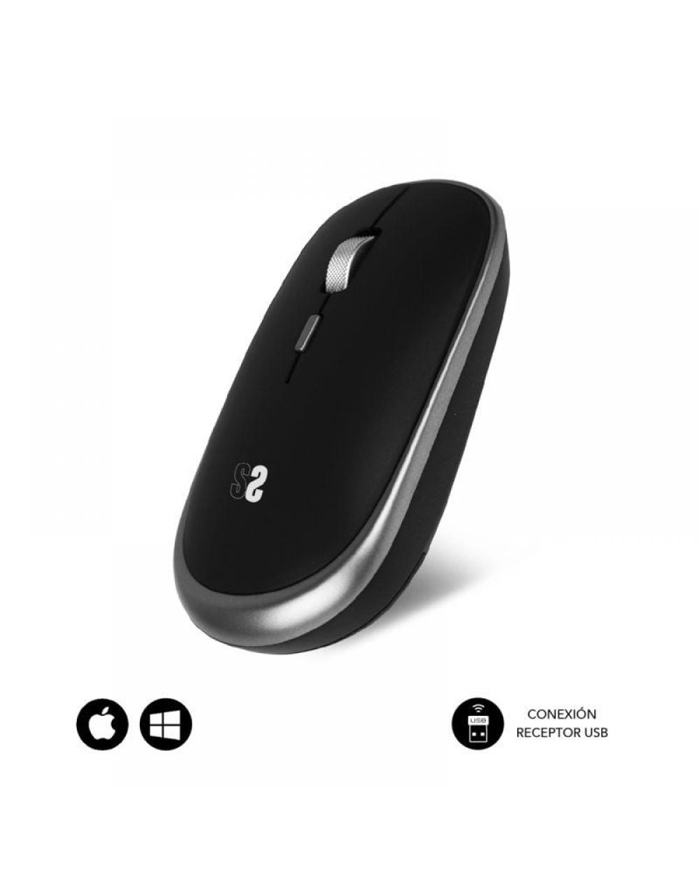 Ratón Inalámbrico Subblim Wireless Mini/ Hasta 1600 DPI/ Gris Espacial