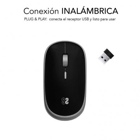 Ratón Inalámbrico Subblim Wireless Mini/ Hasta 1600 DPI/ Gris Espacial