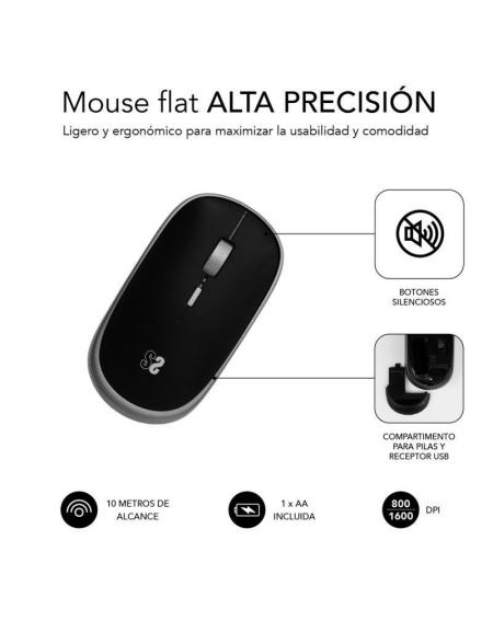 Ratón Inalámbrico Subblim Wireless Mini/ Hasta 1600 DPI/ Gris Espacial