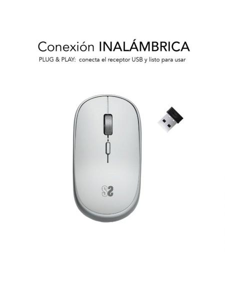 Ratón Inalámbrico Subblim Wireless Mini/ Hasta 1600 DPI/ Plata