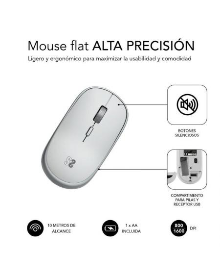 Ratón Inalámbrico Subblim Wireless Mini/ Hasta 1600 DPI/ Plata