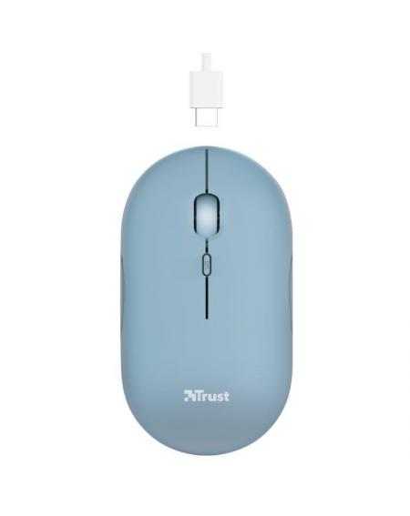 Ratón Inalámbrico por Bluetooth Trust Puck/ Batería recargable/ Hasta 1600 DPI/ Azul