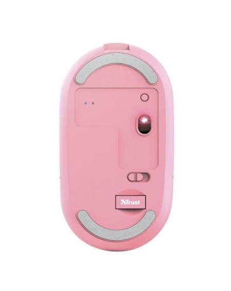 Ratón Inalámbrico por Bluetooth Trust Puck/ Batería recargable/ Hasta 1600 DPI/ Rosa