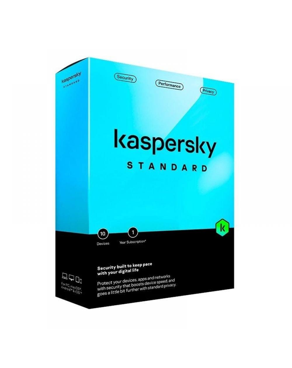 Antivirus Kaspersky Standard/ 10 Dispositivos/ 1 Año