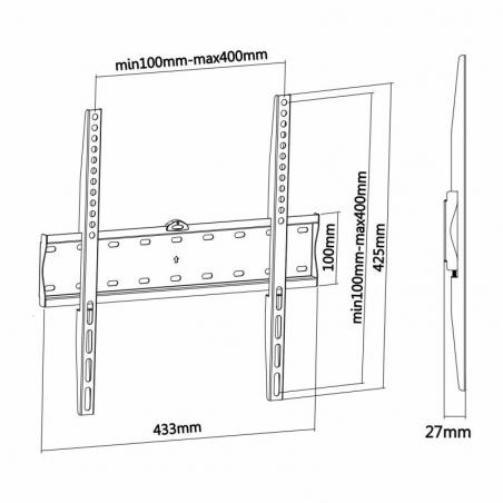 Soporte de Pared Fijo Aisens WT55F-013 para TV de 32-55'/ hasta 40kg