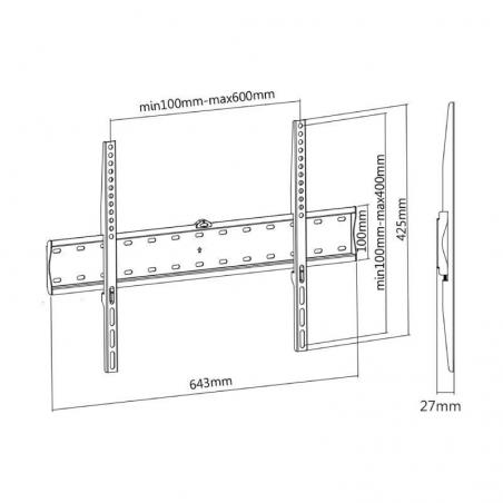 Soporte de Pared Fijo Aisens WT70F-069 para TV de 37-70'/ hasta 40kg