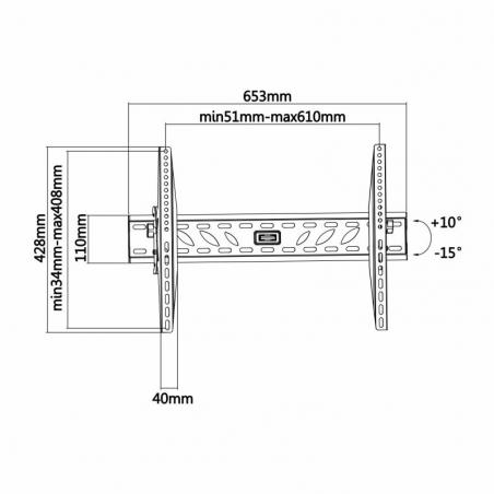 Soporte de Pared Inclinable Aisens WT70T-019 para TV de 37-70'/ hasta 50kg