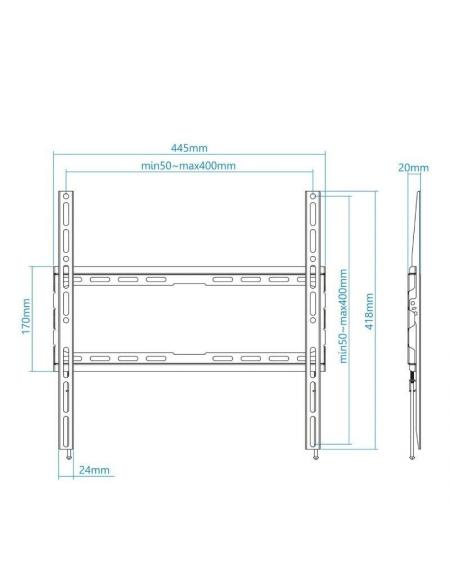 Soporte de Pared Fijo TooQ LP1070F-B para TV de 32-70'/ hasta 45kg