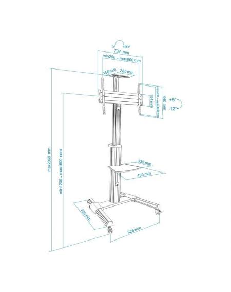 Soporte de Pie Tooq FS1870M-B para TV de 37-70'/ hasta 50kg